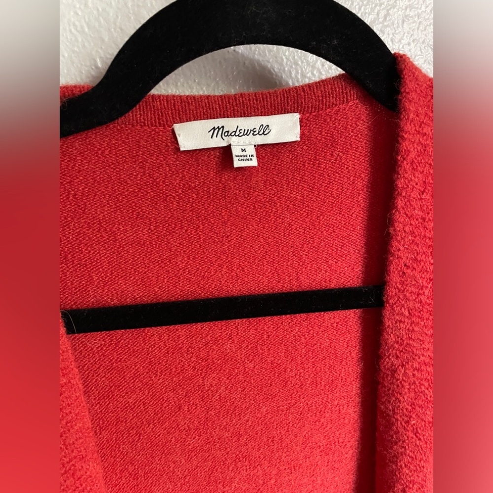 Madewell Kent Wool Cardigan Sweater in Etruscan Clay M Longline Duster - Picture 3 of 8